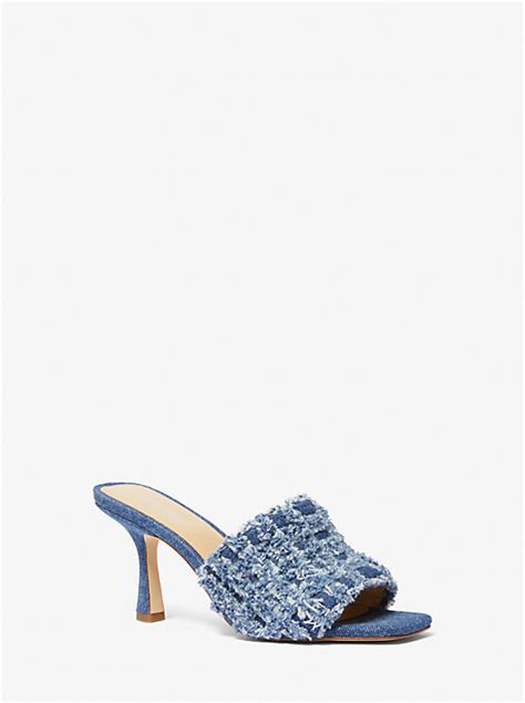 Tessa Frayed Denim Mule Sandal 